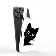 Cute Peek Cat 1 Tough Cases For Apple iPhone (17, 16, 15, 14, 13, 12, 11, X, SE, 8, 7/ Air, Plus, Pro, Max, Mini, XR, XS), Print in USA