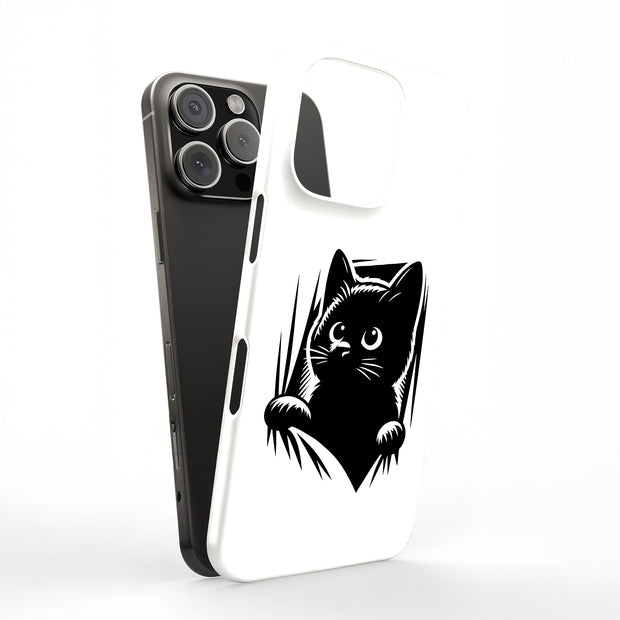 Cute Peek Cat 2 Tough Cases For Apple iPhone (17, 16, 15, 14, 13, 12, 11, X, SE, 8, 7/ Air, Plus, Pro, Max, Mini, XR, XS), Print in USA