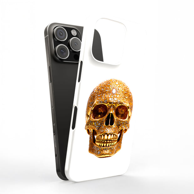 Gold Gems Skull Tough Cases For Apple iPhone (17, 16, 15, 14, 13, 12, 11, X, SE, 8, 7/ Air, Plus, Pro, Max, Mini, XR, XS), Print in USA