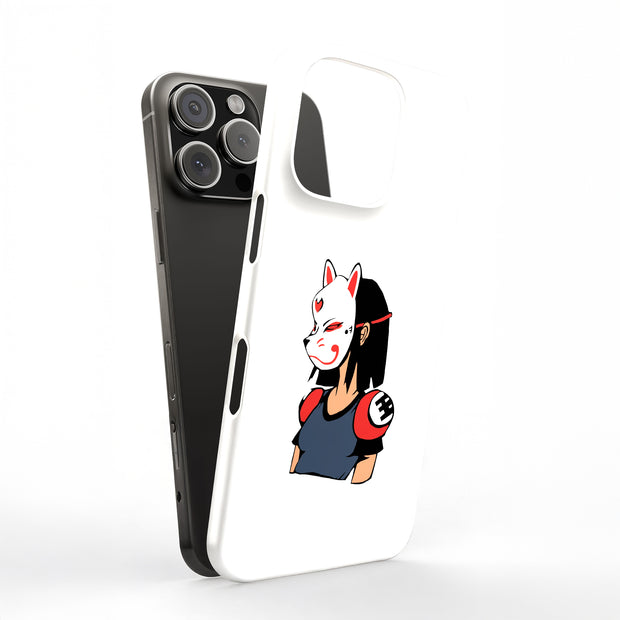 Girl in Mask Tough Cases For Apple iPhone (17, 16, 15, 14, 13, 12, 11, X, SE, 8, 7/ Air, Plus, Pro, Max, Mini, XR, XS), Print in USA