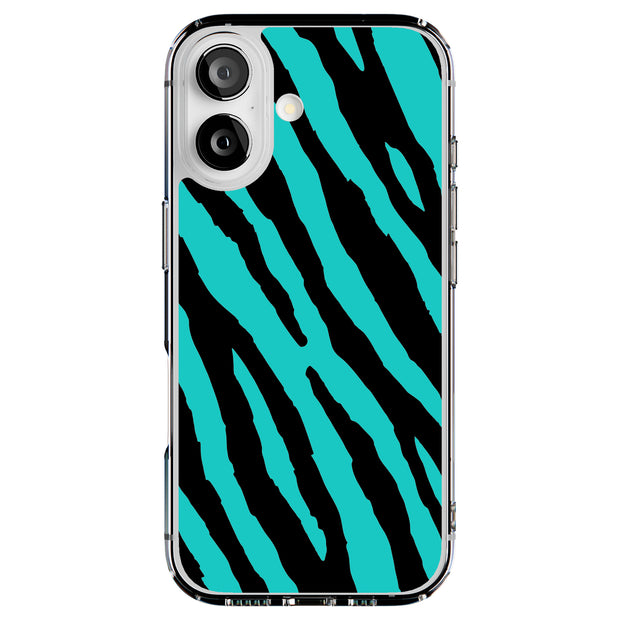 Bule Zebra Skin Tough Cases For Apple iPhone (17, 16, 15, 14, 13, 12, 11, X, SE, 8, 7/ Air, Plus, Pro, Max, Mini, XR, XS), Print in USA
