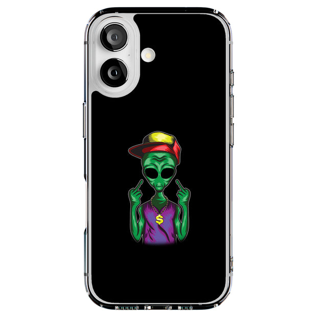 Finger Alien Tough Cases For Apple iPhone (17, 16, 15, 14, 13, 12, 11, X, SE, 8, 7/ Air, Plus, Pro, Max, Mini, XR, XS), Print in USA