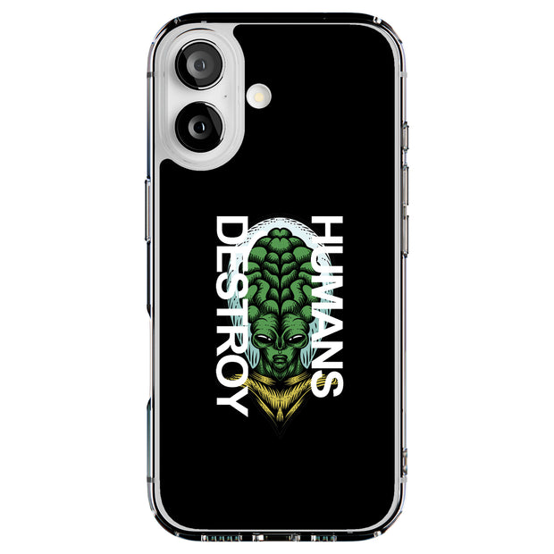 Destroy Human Tough Cases For Apple iPhone (17, 16, 15, 14, 13, 12, 11, X, SE, 8, 7/ Air, Plus, Pro, Max, Mini, XR, XS), Print in USA