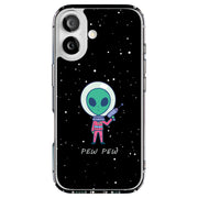Pew Pew Alien Tough Cases For Apple iPhone (17, 16, 15, 14, 13, 12, 11, X, SE, 8, 7/ Air, Plus, Pro, Max, Mini, XR, XS), Print in USA