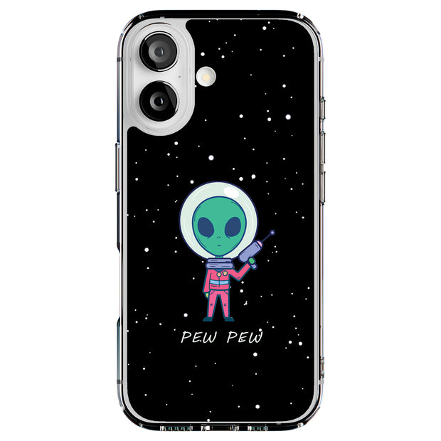Pew Pew Alien Tough Cases For Apple iPhone (17, 16, 15, 14, 13, 12, 11, X, SE, 8, 7/ Air, Plus, Pro, Max, Mini, XR, XS), Print in USA