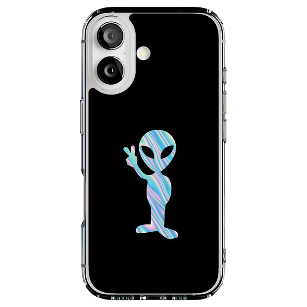 Alien Peace Tough Cases For Apple iPhone (17, 16, 15, 14, 13, 12, 11, X, SE, 8, 7/ Air, Plus, Pro, Max, Mini, XR, XS), Print in USA