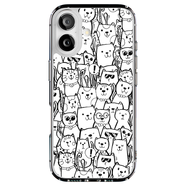 Comic Cat Tough Cases For Apple iPhone (17, 16, 15, 14, 13, 12, 11, X, SE, 8, 7/ Air, Plus, Pro, Max, Mini, XR, XS), Print in USA