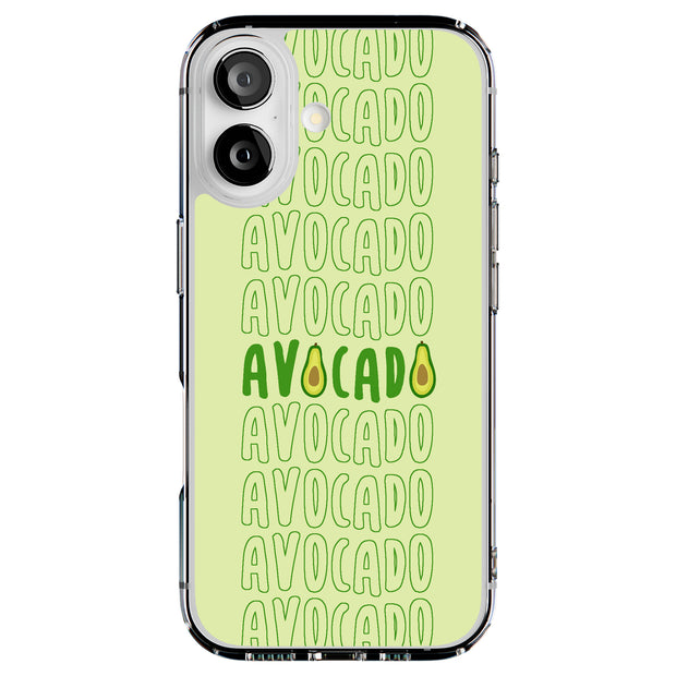 Avocado Text  Tough Cases For Apple iPhone (17, 16, 15, 14, 13, 12, 11, X, SE, 8, 7/ Air, Plus, Pro, Max, Mini, XR, XS), Print in USA