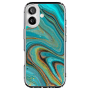 Gold Blu Marble Tough Cases For Apple iPhone (17, 16, 15, 14, 13, 12, 11, X, SE, 8, 7/ Air, Plus, Pro, Max, Mini, XR, XS), Print in USA