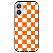 Orange Checker Tough Cases For Apple iPhone (17, 16, 15, 14, 13, 12, 11, X, SE, 8, 7/ Air, Plus, Pro, Max, Mini, XR, XS), Print in USA