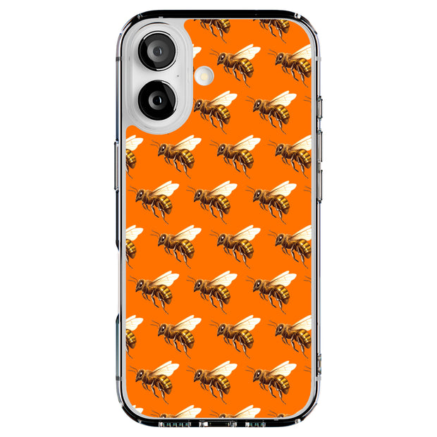 Bee Pattern Tough Cases For Apple iPhone (17, 16, 15, 14, 13, 12, 11, X, SE, 8, 7/ Air, Plus, Pro, Max, Mini, XR, XS), Print in USA