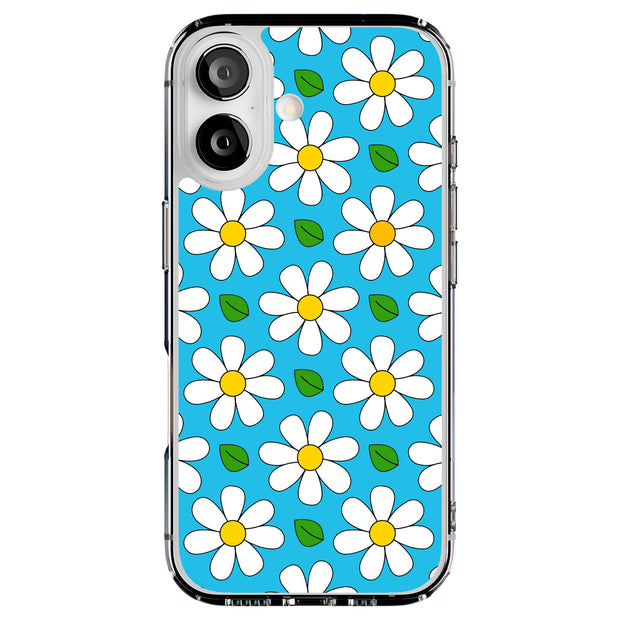 Daisy Pattern Tough Cases For Apple iPhone (17, 16, 15, 14, 13, 12, 11, X, SE, 8, 7/ Air, Plus, Pro, Max, Mini, XR, XS), Print in USA