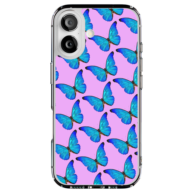 Blue Butterfly Tough Cases For Apple iPhone (17, 16, 15, 14, 13, 12, 11, X, SE, 8, 7/ Air, Plus, Pro, Max, Mini, XR, XS), Print in USA