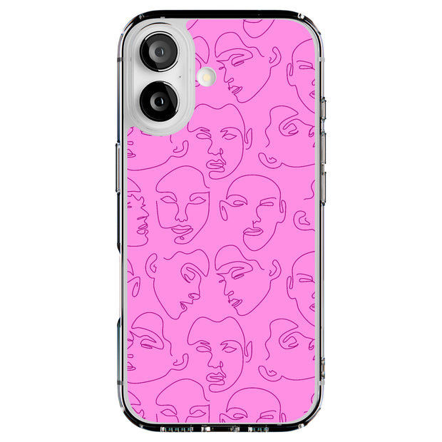 Line Face Tough Cases For Apple iPhone (17, 16, 15, 14, 13, 12, 11, X, SE, 8, 7/ Air, Plus, Pro, Max, Mini, XR, XS), Print in USA