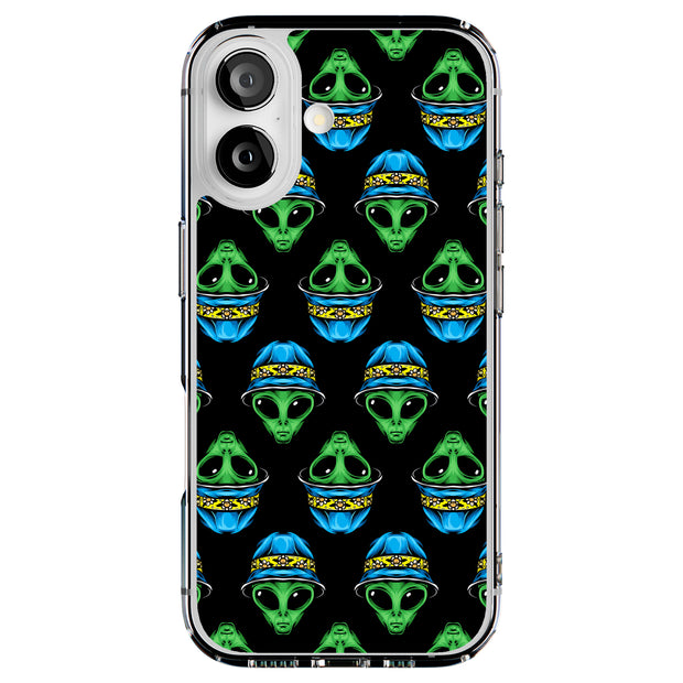 Alien wear Hat Tough Cases For Apple iPhone (17, 16, 15, 14, 13, 12, 11, X, SE, 8, 7/ Air, Plus, Pro, Max, Mini, XR, XS), Print in USA