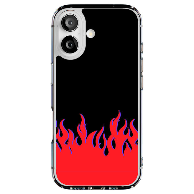 Red Flames Tough Cases For Apple iPhone (17, 16, 15, 14, 13, 12, 11, X, SE, 8, 7/ Air, Plus, Pro, Max, Mini, XR, XS), Print in USA
