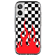 Checkers Flame Tough Cases For Apple iPhone (17, 16, 15, 14, 13, 12, 11, X, SE, 8, 7/ Air, Plus, Pro, Max, Mini, XR, XS), Print in USA