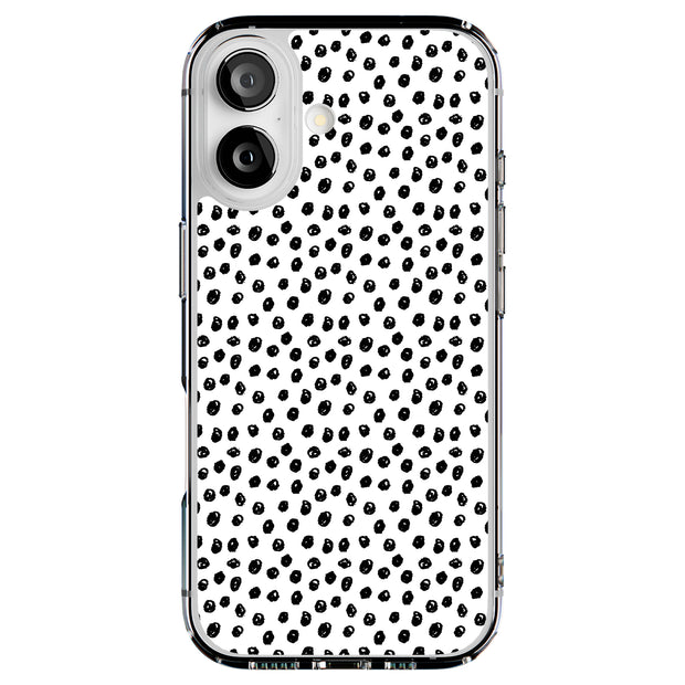 Polka Dots Blk Tough Cases For Apple iPhone (17, 16, 15, 14, 13, 12, 11, X, SE, 8, 7/ Air, Plus, Pro, Max, Mini, XR, XS), Print in USA