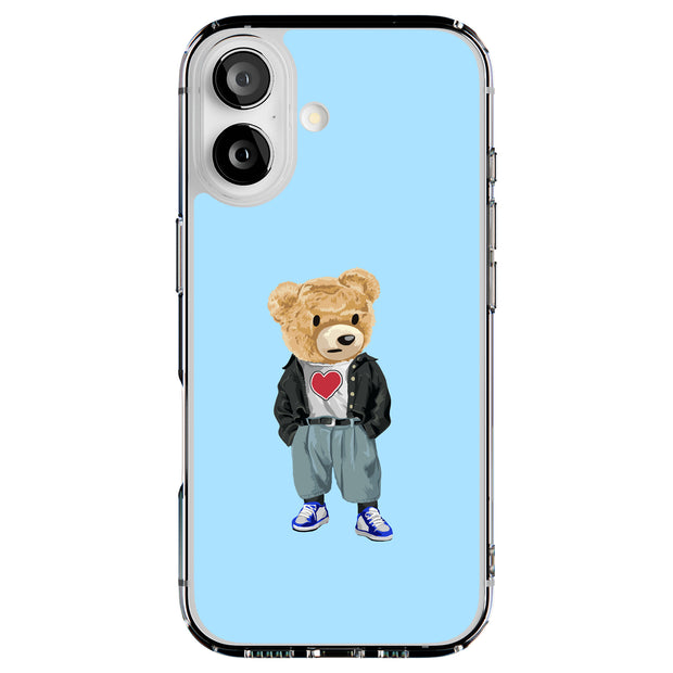 Teddy Heart Tough Cases For Apple iPhone (17, 16, 15, 14, 13, 12, 11, X, SE, 8, 7/ Air, Plus, Pro, Max, Mini, XR, XS), Print in USA