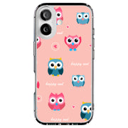 Cute Happy Owl Tough Cases For Apple iPhone (17, 16, 15, 14, 13, 12, 11, X, SE, 8, 7/ Air, Plus, Pro, Max, Mini, XR, XS), Print in USA