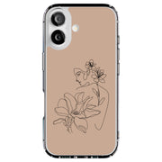 Floral Woman Tough Cases For Apple iPhone (17, 16, 15, 14, 13, 12, 11, X, SE, 8, 7/ Air, Plus, Pro, Max, Mini, XR, XS), Print in USA