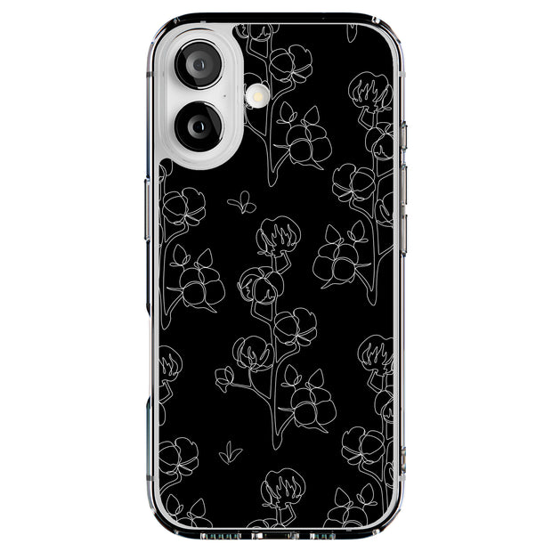 Line Art Flower Tough Cases For Apple iPhone (17, 16, 15, 14, 13, 12, 11, X, SE, 8, 7/ Air, Plus, Pro, Max, Mini, XR, XS), Print in USA