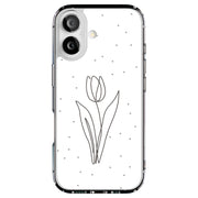 Line Art Tulip Tough Cases For Apple iPhone (17, 16, 15, 14, 13, 12, 11, X, SE, 8, 7/ Air, Plus, Pro, Max, Mini, XR, XS), Print in USA