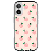Cute Pink Peach Tough Cases For Apple iPhone (17, 16, 15, 14, 13, 12, 11, X, SE, 8, 7/ Air, Plus, Pro, Max, Mini, XR, XS), Print in USA