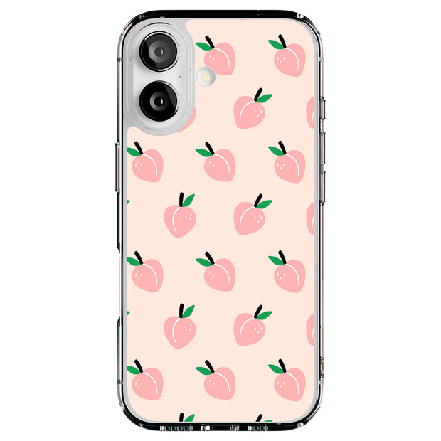 Cute Pink Peach Tough Cases For Apple iPhone (17, 16, 15, 14, 13, 12, 11, X, SE, 8, 7/ Air, Plus, Pro, Max, Mini, XR, XS), Print in USA