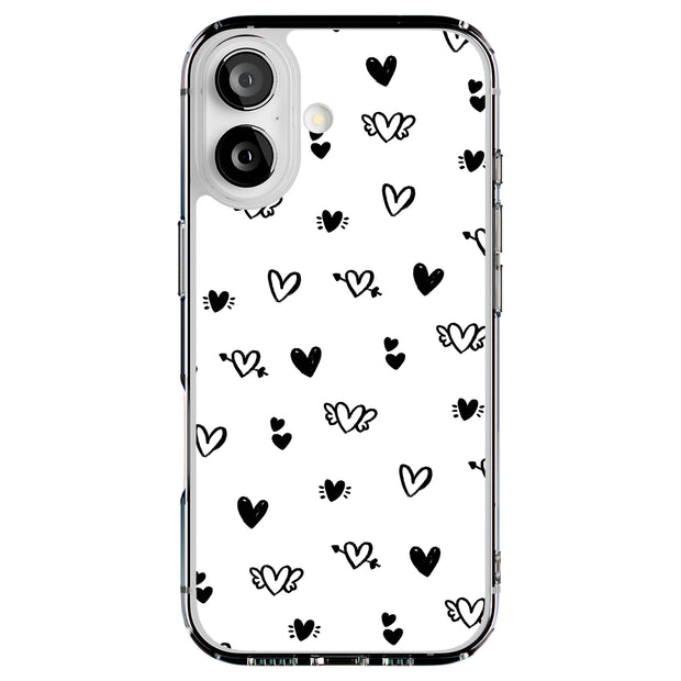 Flying Hearts Tough Cases For Apple iPhone (17, 16, 15, 14, 13, 12, 11, X, SE, 8, 7/ Air, Plus, Pro, Max, Mini, XR, XS), Print in USA