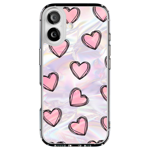 Girly Hearts Tough Cases For Apple iPhone (17, 16, 15, 14, 13, 12, 11, X, SE, 8, 7/ Air, Plus, Pro, Max, Mini, XR, XS), Print in USA