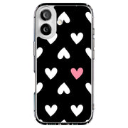 Pink Hearts Tough Cases For Apple iPhone (17, 16, 15, 14, 13, 12, 11, X, SE, 8, 7/ Air, Plus, Pro, Max, Mini, XR, XS), Print in USA