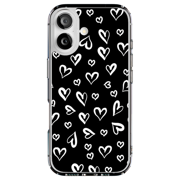 White Hearts Tough Cases For Apple iPhone (17, 16, 15, 14, 13, 12, 11, X, SE, 8, 7/ Air, Plus, Pro, Max, Mini, XR, XS), Print in USA