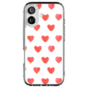 Red Love Hearts Tough Cases For Apple iPhone (17, 16, 15, 14, 13, 12, 11, X, SE, 8, 7/ Air, Plus, Pro, Max, Mini, XR, XS), Print in USA