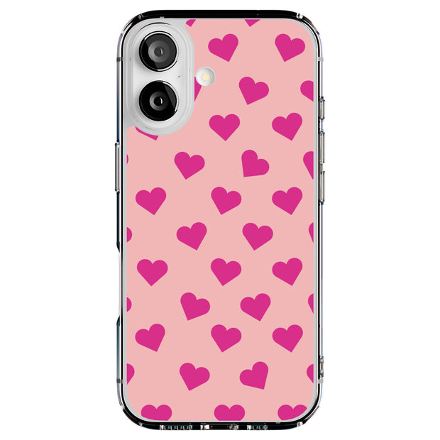 Cute Pink Love Tough Cases For Apple iPhone (17, 16, 15, 14, 13, 12, 11, X, SE, 8, 7/ Air, Plus, Pro, Max, Mini, XR, XS), Print in USA