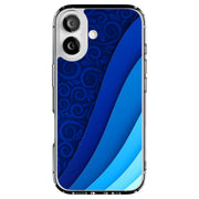 Blue Wavy Tough Cases For Apple iPhone (17, 16, 15, 14, 13, 12, 11, X, SE, 8, 7/ Air, Plus, Pro, Max, Mini, XR, XS), Print in USA