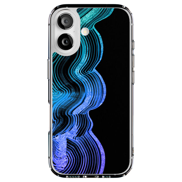 Blue Wavy 5 Tough Cases For Apple iPhone (17, 16, 15, 14, 13, 12, 11, X, SE, 8, 7/ Air, Plus, Pro, Max, Mini, XR, XS), Print in USA