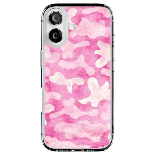 Girly Camo Pink Tough Cases For Apple iPhone (17, 16, 15, 14, 13, 12, 11, X, SE, 8, 7/ Air, Plus, Pro, Max, Mini, XR, XS), Print in USA