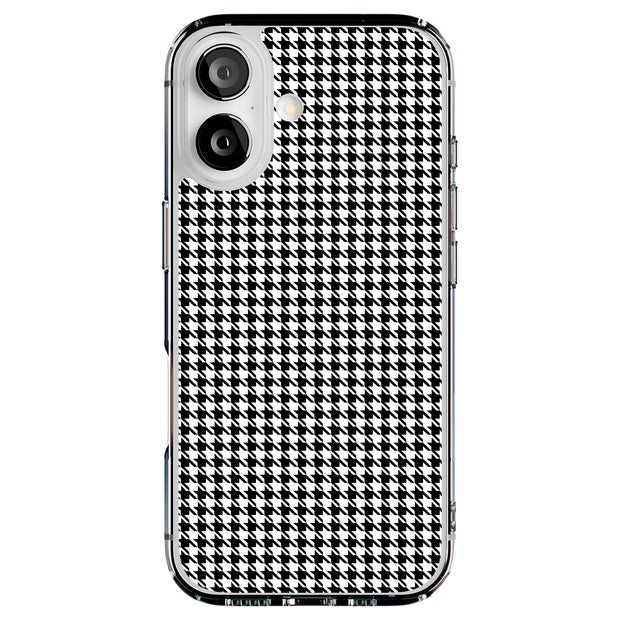 Black Gingham Tough Cases For Apple iPhone (17, 16, 15, 14, 13, 12, 11, X, SE, 8, 7/ Air, Plus, Pro, Max, Mini, XR, XS), Print in USA