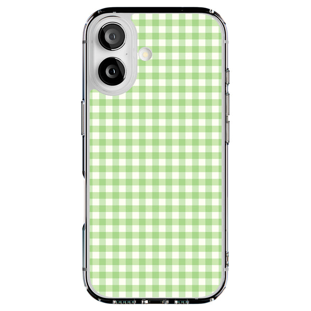Pale Green Grid Tough Cases For Apple iPhone (17, 16, 15, 14, 13, 12, 11, X, SE, 8, 7/ Air, Plus, Pro, Max, Mini, XR, XS), Print in USA