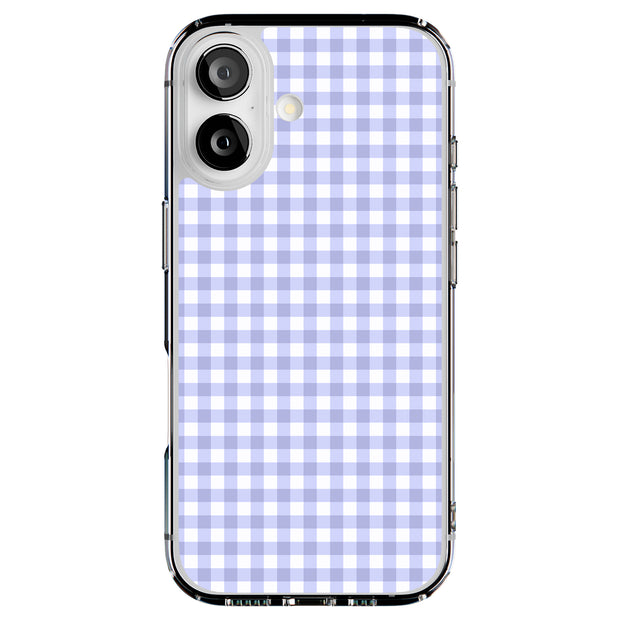 Blue Gingham Tough Cases For Apple iPhone (17, 16, 15, 14, 13, 12, 11, X, SE, 8, 7/ Air, Plus, Pro, Max, Mini, XR, XS), Print in USA