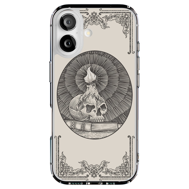Skull Art Black Tough Cases For Apple iPhone (17, 16, 15, 14, 13, 12, 11, X, SE, 8, 7/ Air, Plus, Pro, Max, Mini, XR, XS), Print in USA