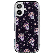 Skull Floral 1 Tough Cases For Apple iPhone (17, 16, 15, 14, 13, 12, 11, X, SE, 8, 7/ Air, Plus, Pro, Max, Mini, XR, XS), Print in USA