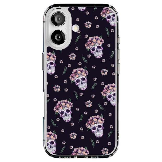 Skull Floral 1 Tough Cases For Apple iPhone (17, 16, 15, 14, 13, 12, 11, X, SE, 8, 7/ Air, Plus, Pro, Max, Mini, XR, XS), Print in USA