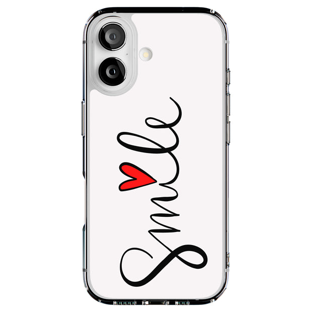 Smile Red Heart Tough Cases For Apple iPhone (17, 16, 15, 14, 13, 12, 11, X, SE, 8, 7/ Air, Plus, Pro, Max, Mini, XR, XS), Print in USA