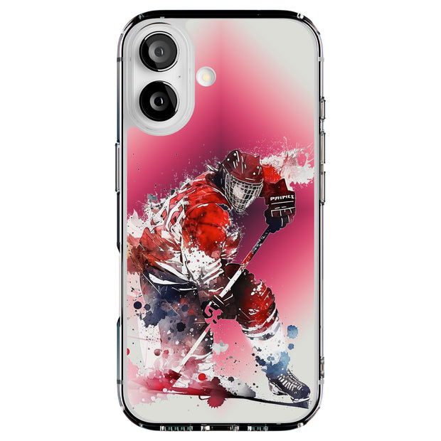 Hockey Painting Tough Cases For Apple iPhone (17, 16, 15, 14, 13, 12, 11, X, SE, 8, 7/ Air, Plus, Pro, Max, Mini, XR, XS), Print in USA