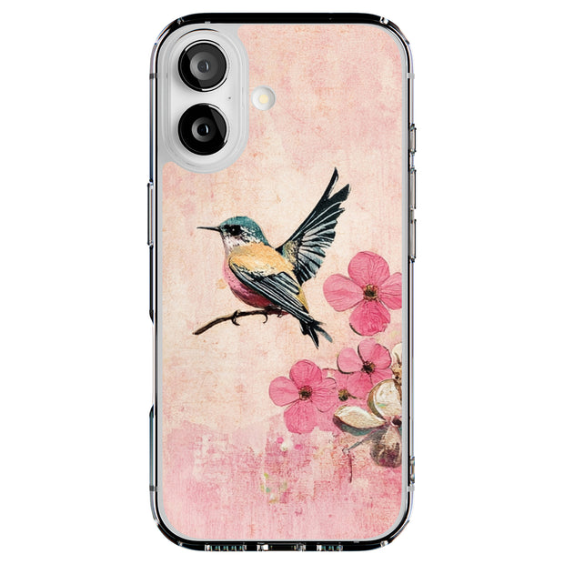 Bird Floral Tough Cases For Apple iPhone (17, 16, 15, 14, 13, 12, 11, X, SE, 8, 7/ Air, Plus, Pro, Max, Mini, XR, XS), Print in USA