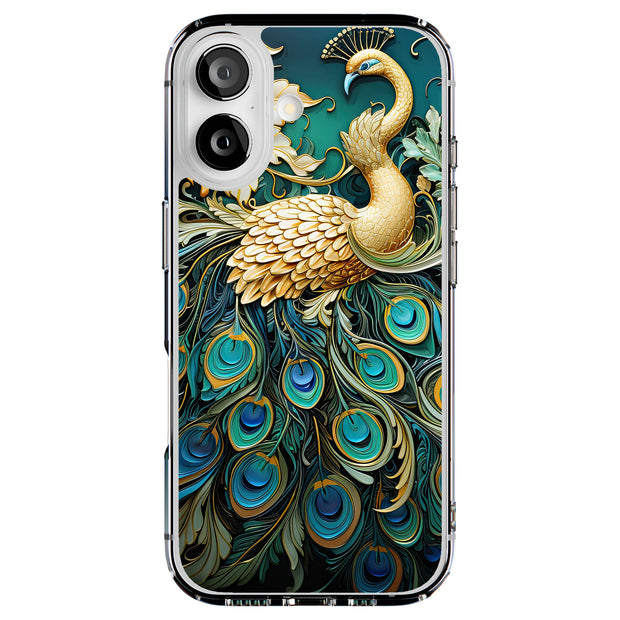 Peacock Feather Tough Cases For Apple iPhone (17, 16, 15, 14, 13, 12, 11, X, SE, 8, 7/ Air, Plus, Pro, Max, Mini, XR, XS), Print in USA