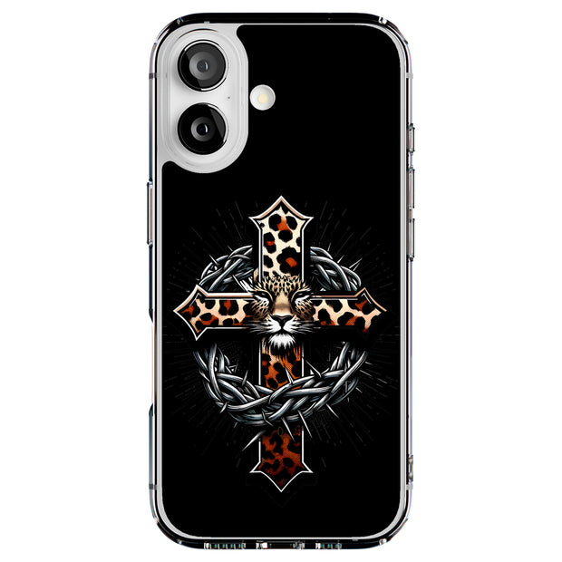 Leopard Cross Tough Cases For Apple iPhone (17, 16, 15, 14, 13, 12, 11, X, SE, 8, 7/ Air, Plus, Pro, Max, Mini, XR, XS), Print in USA