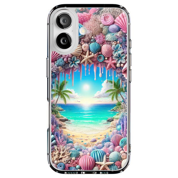 Seashells Beach Tough Cases For Apple iPhone (17, 16, 15, 14, 13, 12, 11, X, SE, 8, 7/ Air, Plus, Pro, Max, Mini, XR, XS), Print in USA